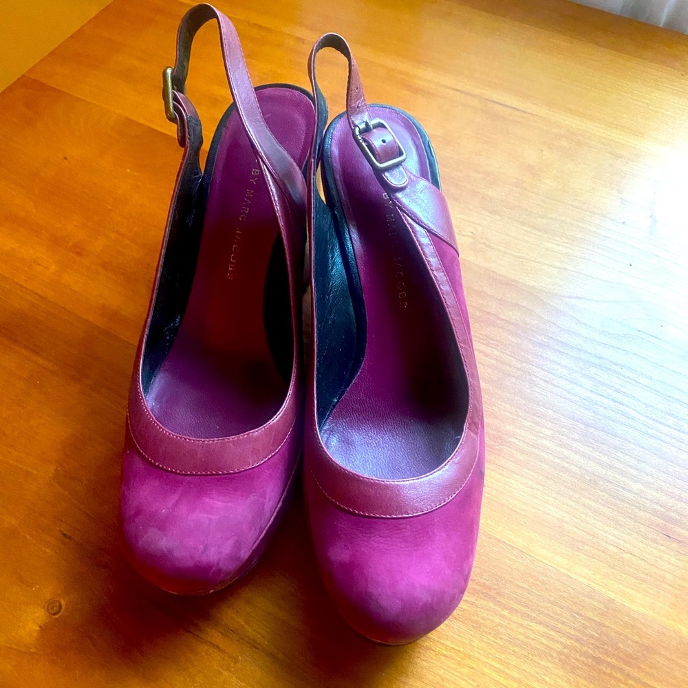 Marc by Marc jacobs pink wedge shoes